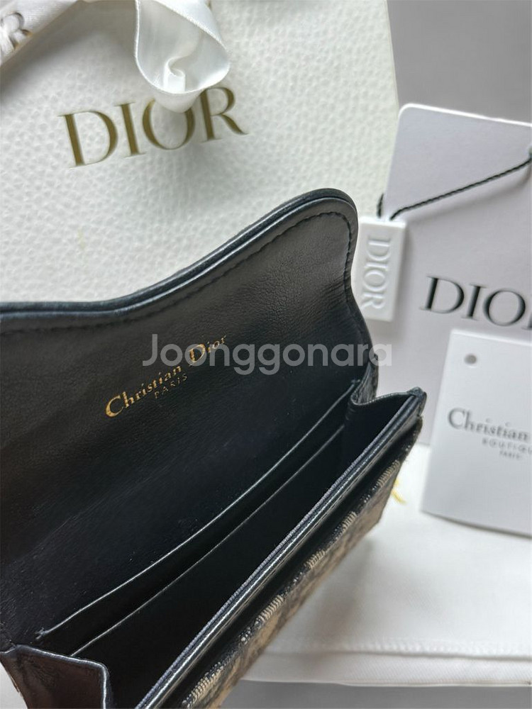 [급처 / 풀구성] 디올 오블리크 새들 플랩 여성 카드지갑--5