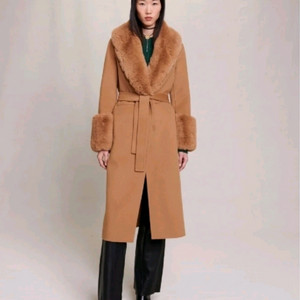 maje 퍼 여성 코트