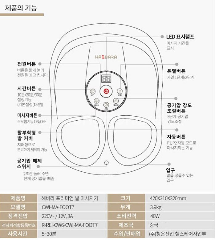 해바라 발 안마기 마사지기 CWI-MA-FOOT7--4