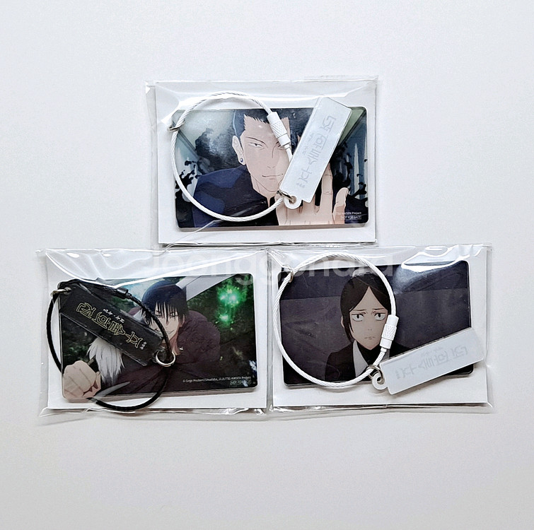 주술회전 회옥옥절 게토스구루+후시구로토우지+쿠로이 스틸 아크릴 키링 일괄 판매--0