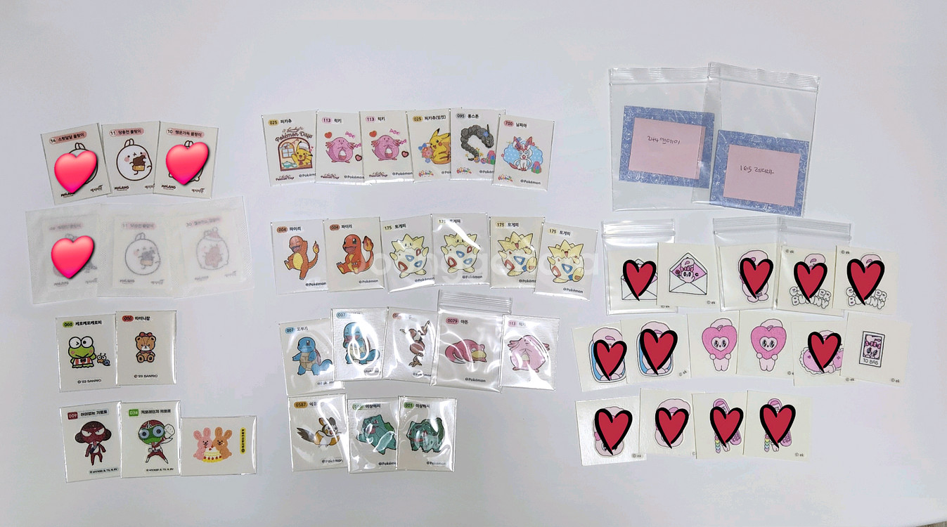 포켓몬, 몰랑이, 에스더버니 등 띠부씰--4