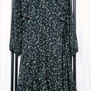 프릴 쉬폰 롱원피스 리본 플라워 원피스