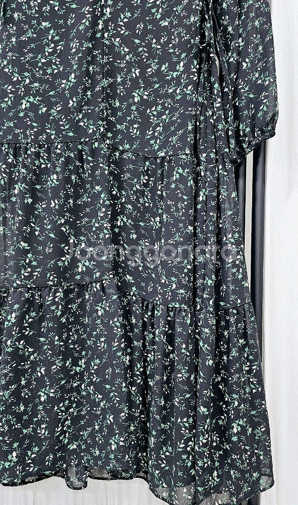 프릴 쉬폰 롱원피스 리본 플라워 원피스--2