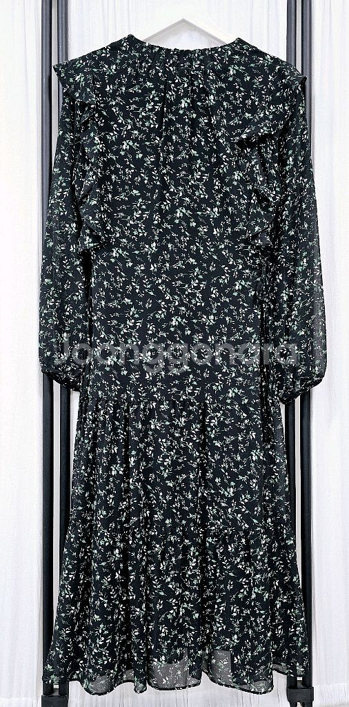 프릴 쉬폰 롱원피스 리본 플라워 원피스--6