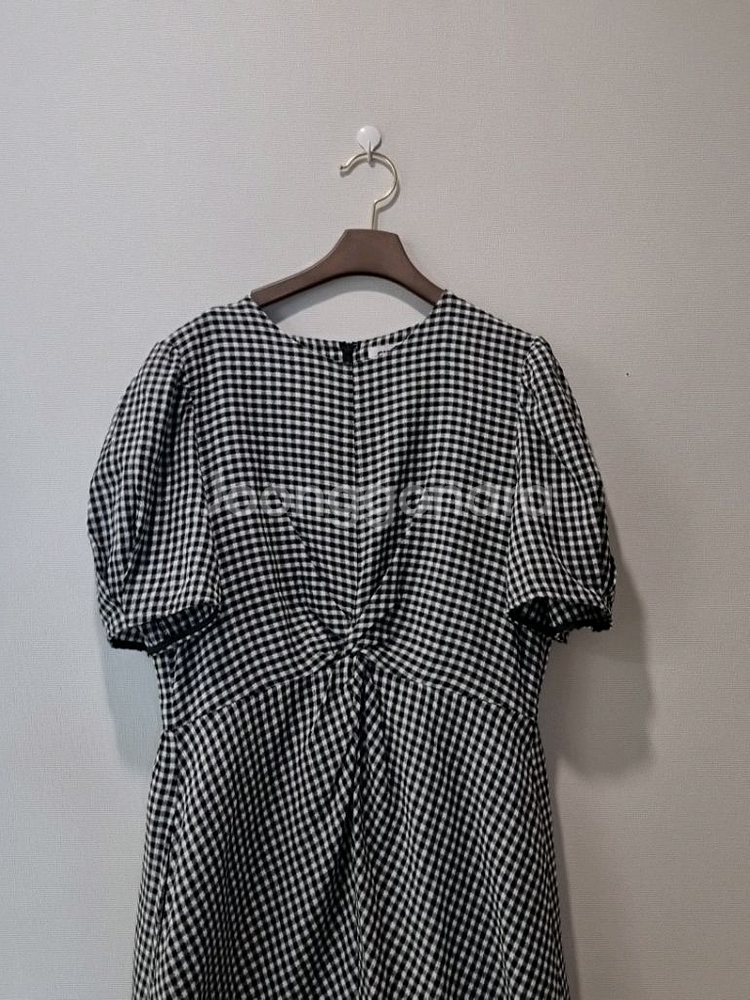 GUILTFREE 깅엄체크 퍼프 원피스 M--1