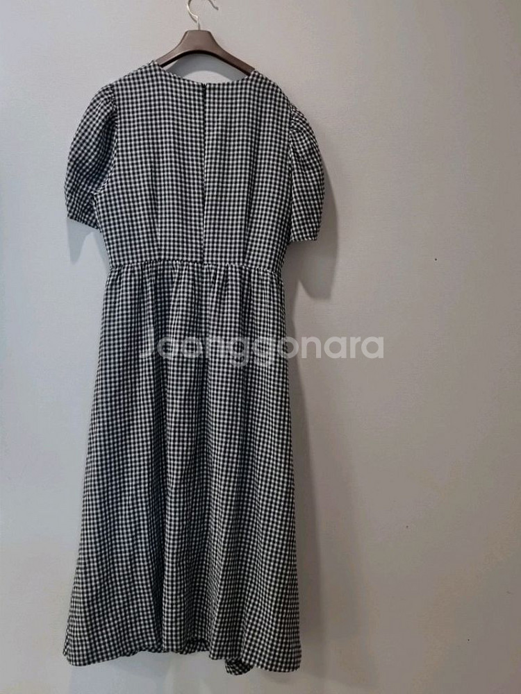 GUILTFREE 깅엄체크 퍼프 원피스 M--3