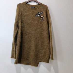 TIME 타임] 입체 자수 벌 포인트 울·모헤어 블렌드 니트 (F)