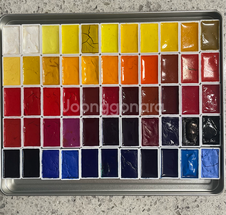 시넬리에 수채화 물감 98색 전색 (풀팬)--0