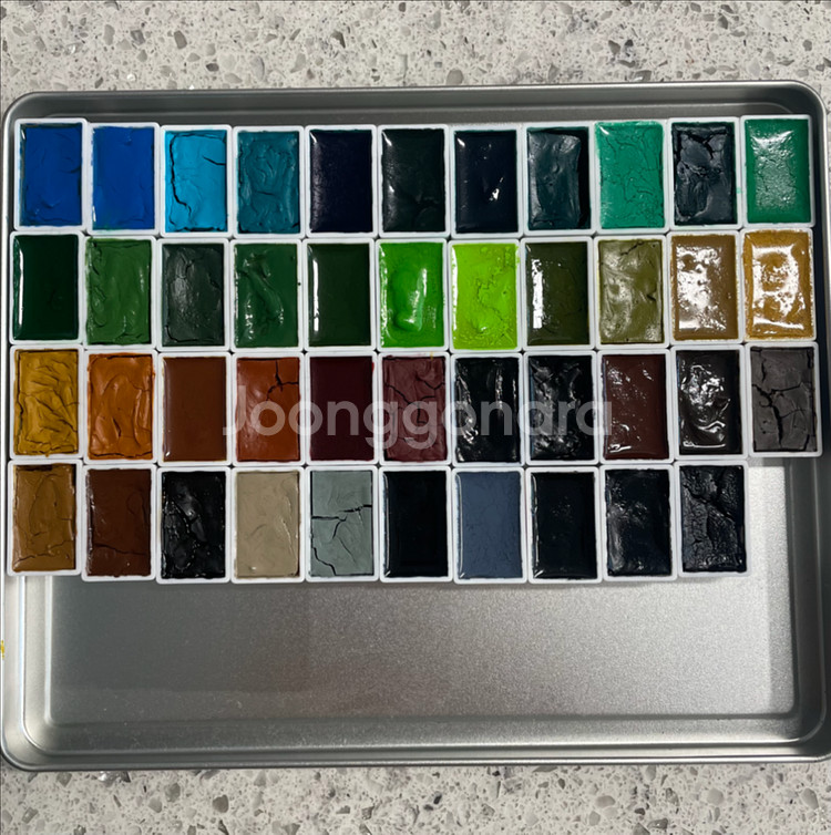 시넬리에 수채화 물감 98색 전색 (풀팬)--1