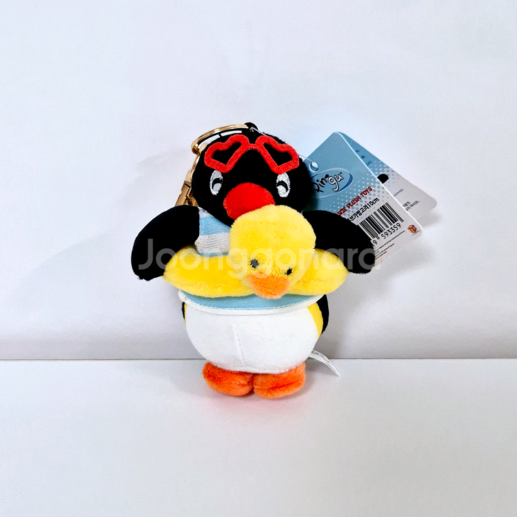 핑구 인형 가방고리 키링 하트 선글라스 오리튜브 펭귄 인형 귀여운 인형--0