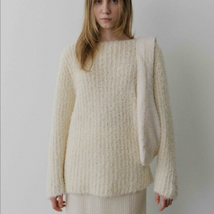 레터 Hairy 헤어리 보트넥 니트 - 크림