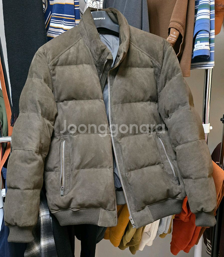 빈폴 스웨이드 가죽 구스다운 아우터 브라운 판매해요.--9