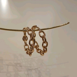 14k핑크골드_체인 링 귀걸이