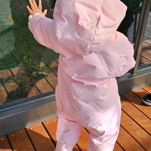 여아 아가방 오리털 덕다운 무봉제 패딩 우주복 80호