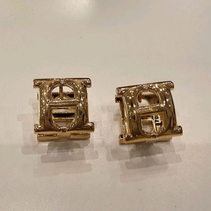 18k핑크골드_H이니셜 링 귀걸이