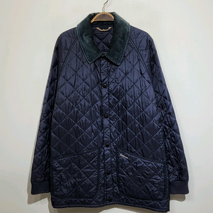 (L) 바버 퀼팅자켓 네이비 누빔점퍼 코듀로이 카라넥