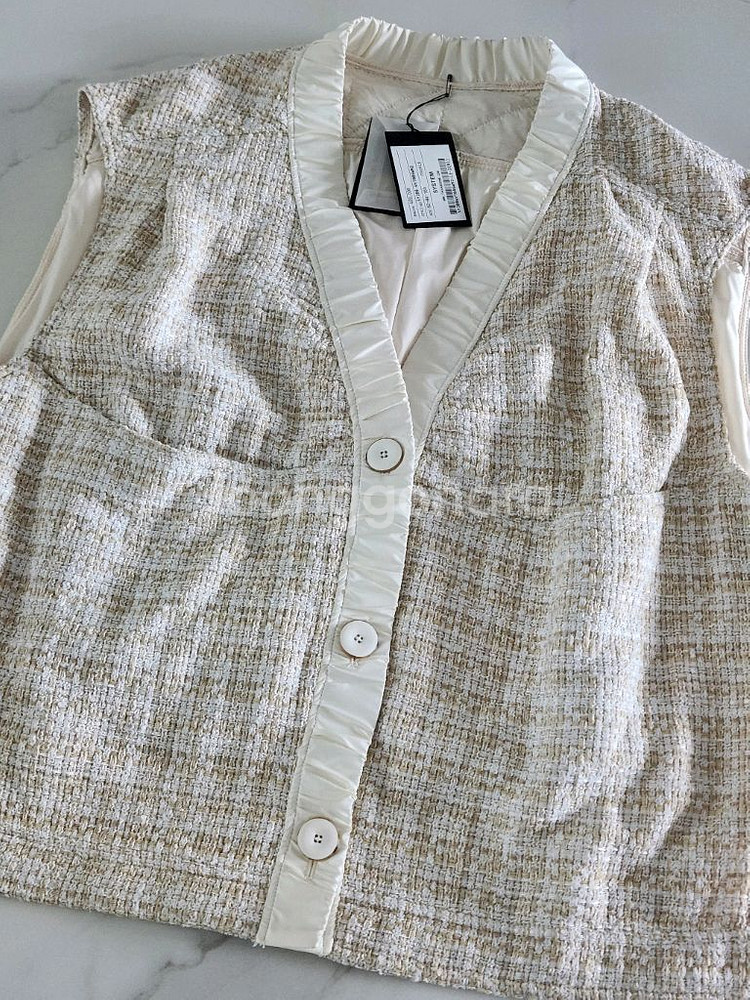 (새상품)system시스템 레더 베스트+티셔츠 세트--2