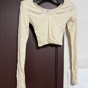 골지 크롭 긴팔티