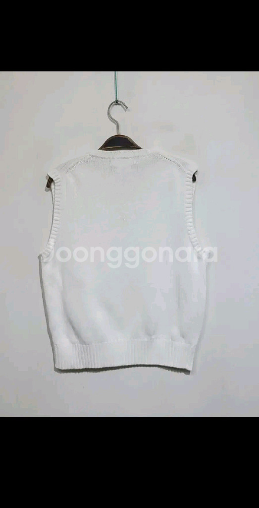 (95) 랄프로렌 폴로 니트조끼 화이트 로고 베스트 브이넥--5