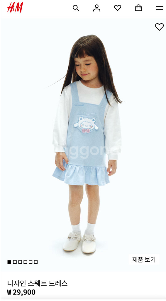 에첸엠 h&m 여아 산리오 시나모를 원피스--0