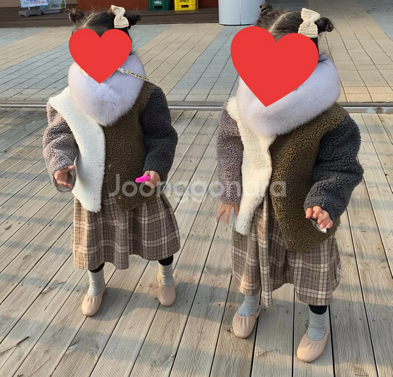 쌍둥이 옷 여아쌍둥이 뽀글이아우터 총6벌 일괄 (우체국택배포함)5~7세--4