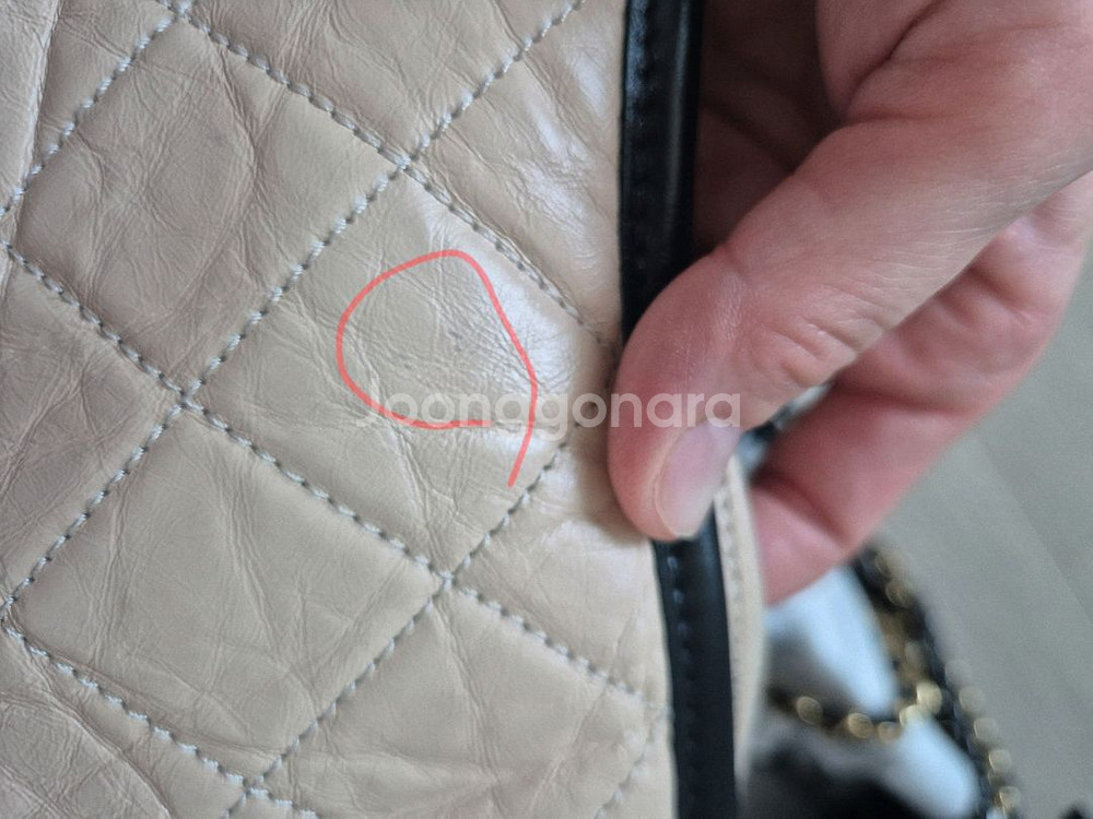 샤넬 가브리엘 호보 스몰 베이지 블랙--6