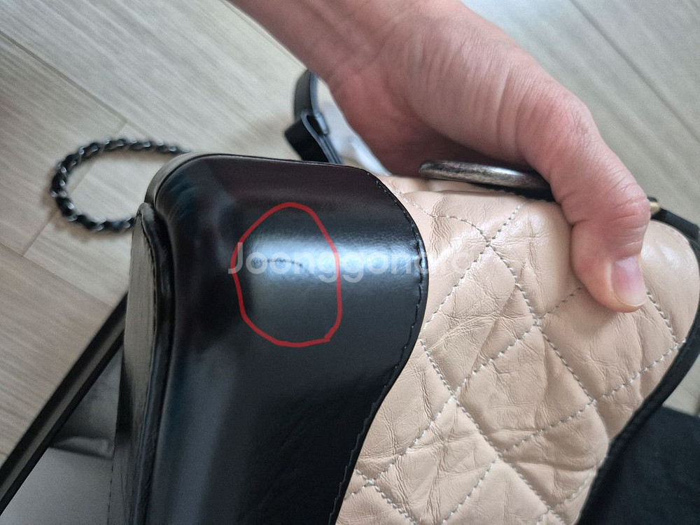 샤넬 가브리엘 호보 스몰 베이지 블랙--5