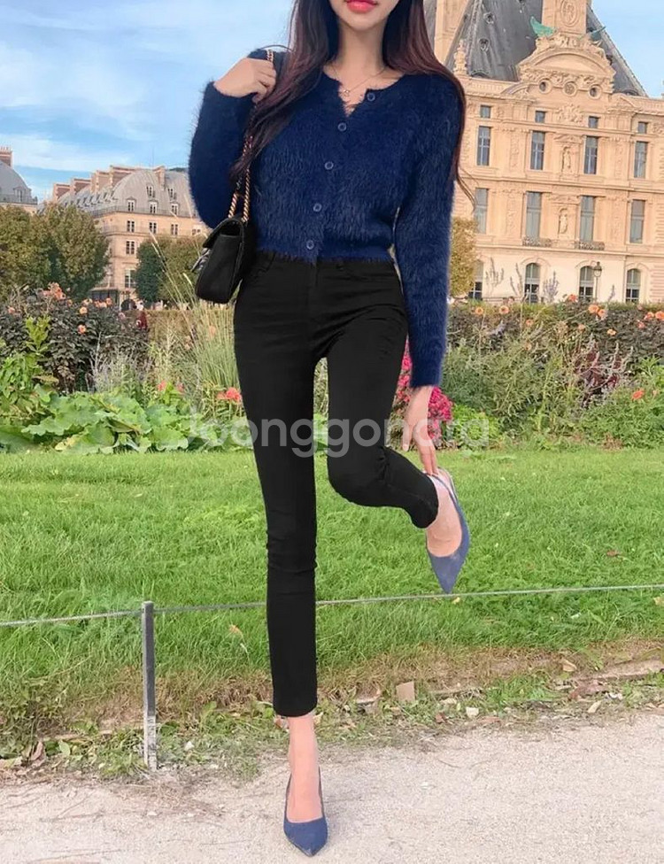 세컨드세컨 매일입는 일자 슬림핏 블랙 데님 스키니진 일--1