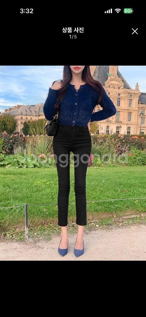 세컨드세컨 매일입는 일자 슬림핏 블랙 데님 스키니진 일--0