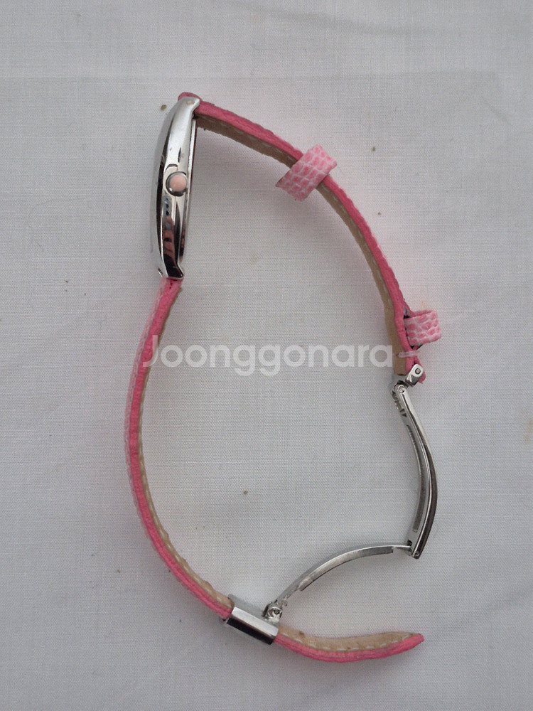 브로바 빈티지 핑크 가죽시계--2