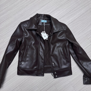 Palejade 페일제이드 브라운 레더 자켓 누빔 점퍼