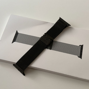 애플워치 정품 티타늄 밀레니즈 루프 M 블랙 SS급 25-JUL 44/45/46/49mm