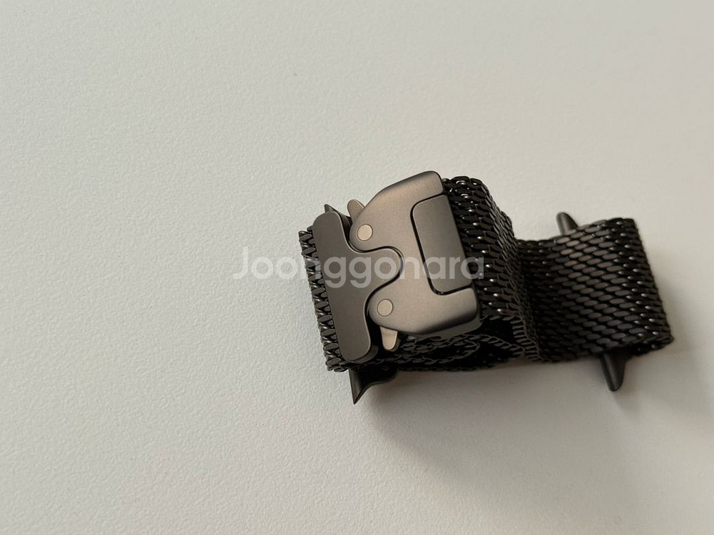 애플워치 정품 티타늄 밀레니즈 루프 M 블랙 SS급 25-JUL 44/45/46/49mm--4