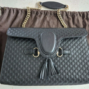 구찌 GG 마이크로시마 에밀리 체인 숄더백 라지