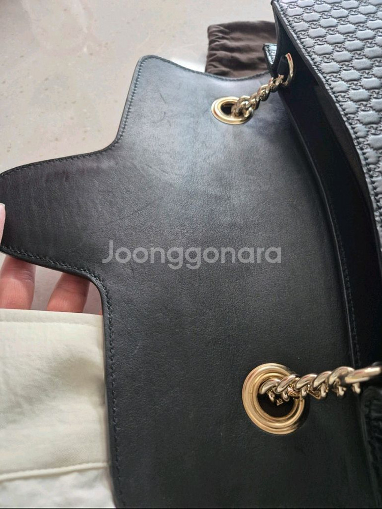 구찌 GG 마이크로시마 에밀리 체인 숄더백 라지--3