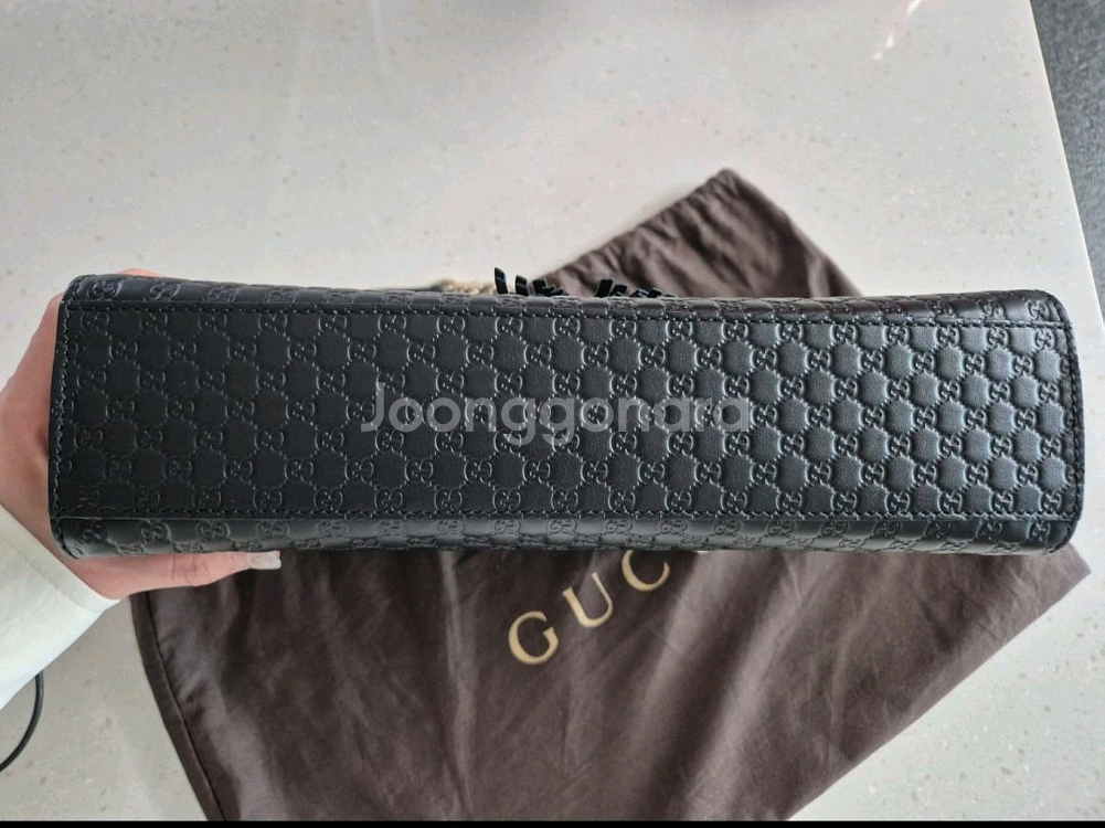 구찌 GG 마이크로시마 에밀리 체인 숄더백 라지--6