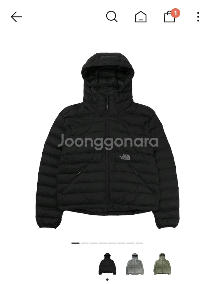 노스페이스 벤투스 온 자켓 블랙 경량패딩 100 L 새상품--0