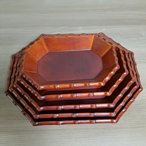 단풍잎표 팔각 나무 쟁반 (행자 칠기) 5P 세트