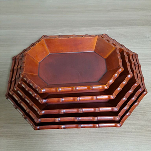 단풍잎표 팔각 나무 쟁반 (행자 칠기) 5P 세트