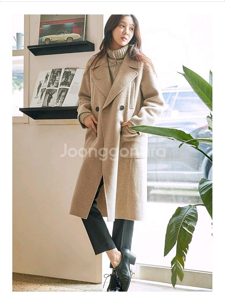 쏘울 라쿤 호주울 프리미엄 정려원 핸드메이드 더블코트 판매해요--5