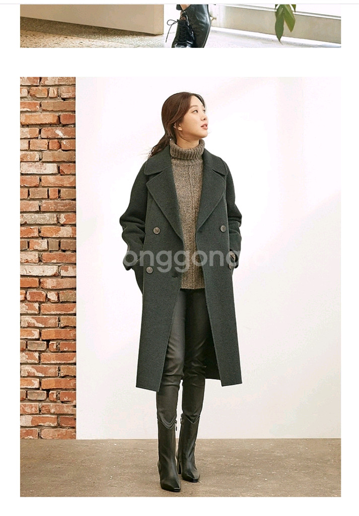 쏘울 라쿤 호주울 프리미엄 정려원 핸드메이드 더블코트 판매해요--4