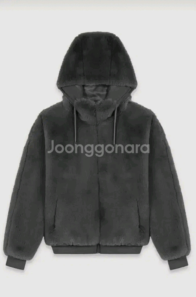 새컨디션 1회착용 maje 마쥬 에코퍼 후드점퍼--1