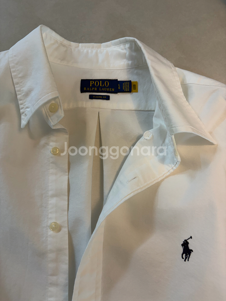 폴로 랄프로렌 클래식핏 가먼트 다이 옥스포드 셔츠 화이트 L--1