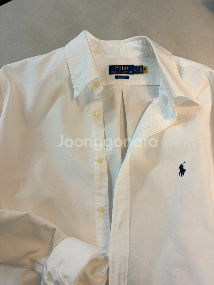폴로 랄프로렌 클래식핏 가먼트 다이 옥스포드 셔츠 화이트 L--2