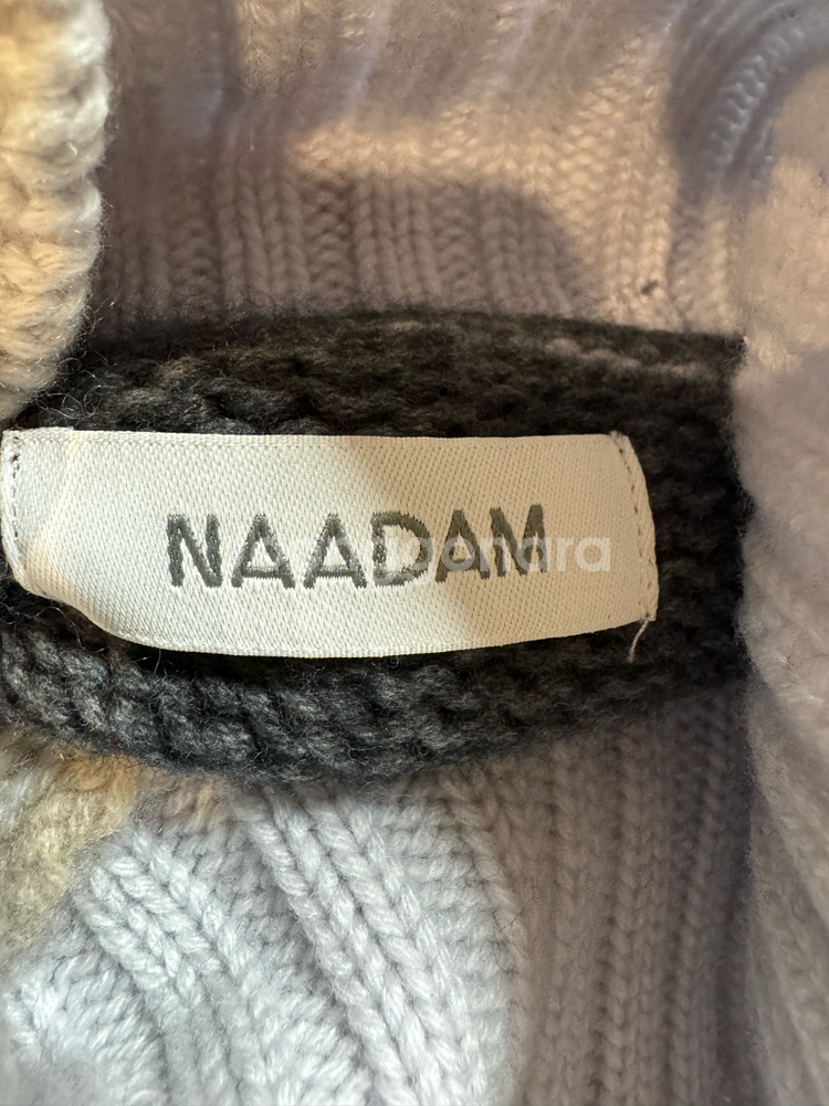 나담 울 캐시미어 배색 터틀넥--4