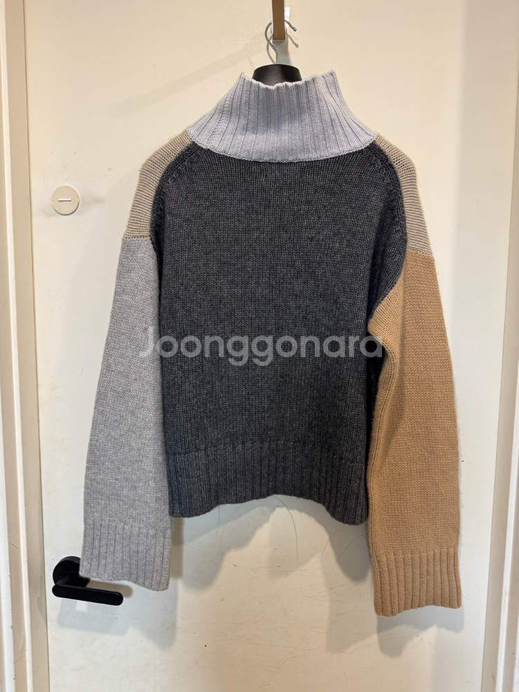 나담 울 캐시미어 배색 터틀넥--2