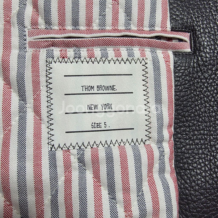 톰브라운 가죽 봄버 자켓--1