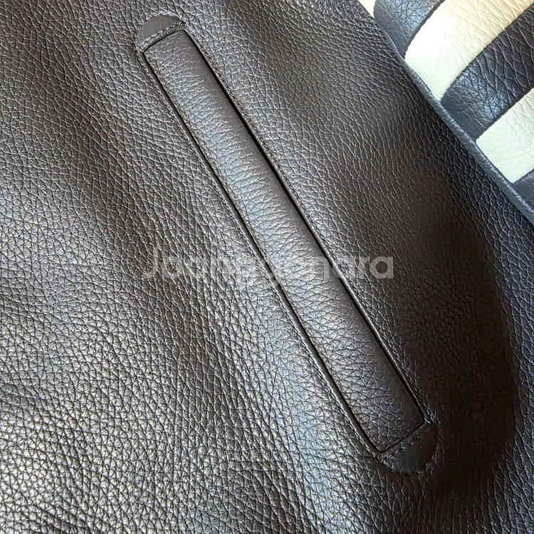 톰브라운 가죽 봄버 자켓--4