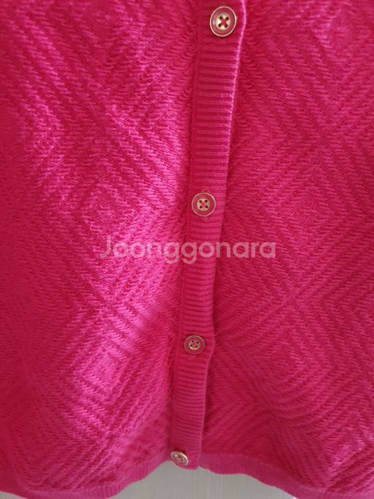 타미힐피거 가디건 L 12-14 진핑크 라운드 면 니트--2