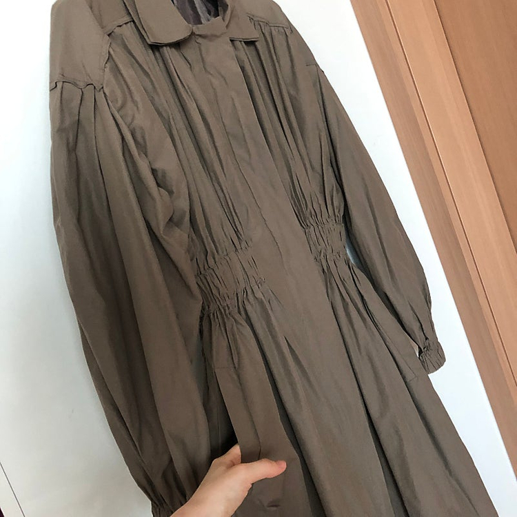바스락 셔링 오드리 밴딩 퍼프 벌룬 햅번 원피스 트렌치자켓 야상점퍼 타임마인랑방오브제스타일 109000원 이미지